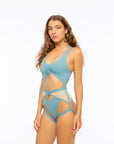 Hotline Garter Belt Stone Blue Body Garters/Harness Nona Perkasa