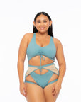 Hotline Garter Belt Stone Blue Body Garters/Harness Nona Perkasa