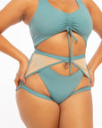 Hotline Garter Belt Stone Blue Body Garters/Harness Nona Perkasa