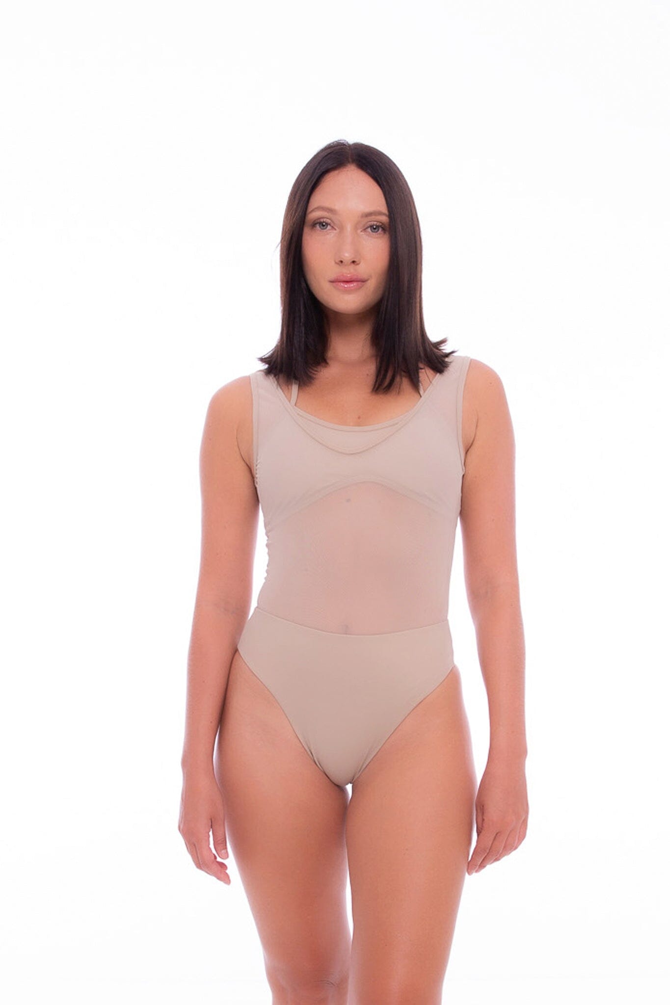 Adore two-piece Bodysuit Taupe – Nona Perkasa
