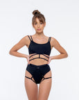 MOONFLOWER TOP IN BLACK Top Nona Perkasa