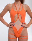 QUEEN O.T. NIGHT BODY GARTER SALMON NUDE Body Garters/Harness Nona Perkasa