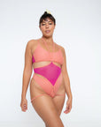 NIGHT LILY BODY GARTER IN CORAL FUCHSIA Body Garters/Harness Nona Perkasa