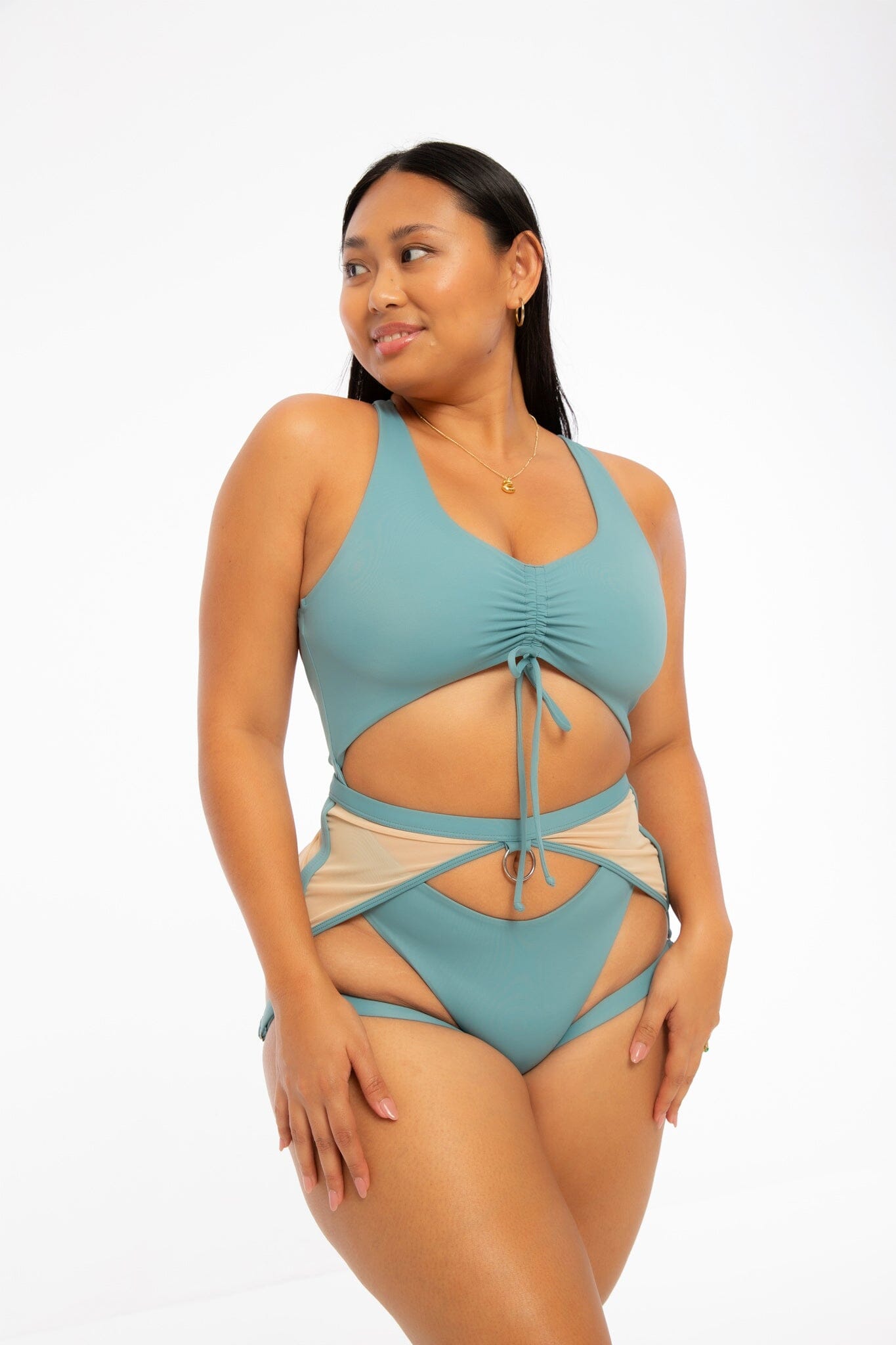 Hotline Garter Belt Stone Blue Body Garters/Harness Nona Perkasa 