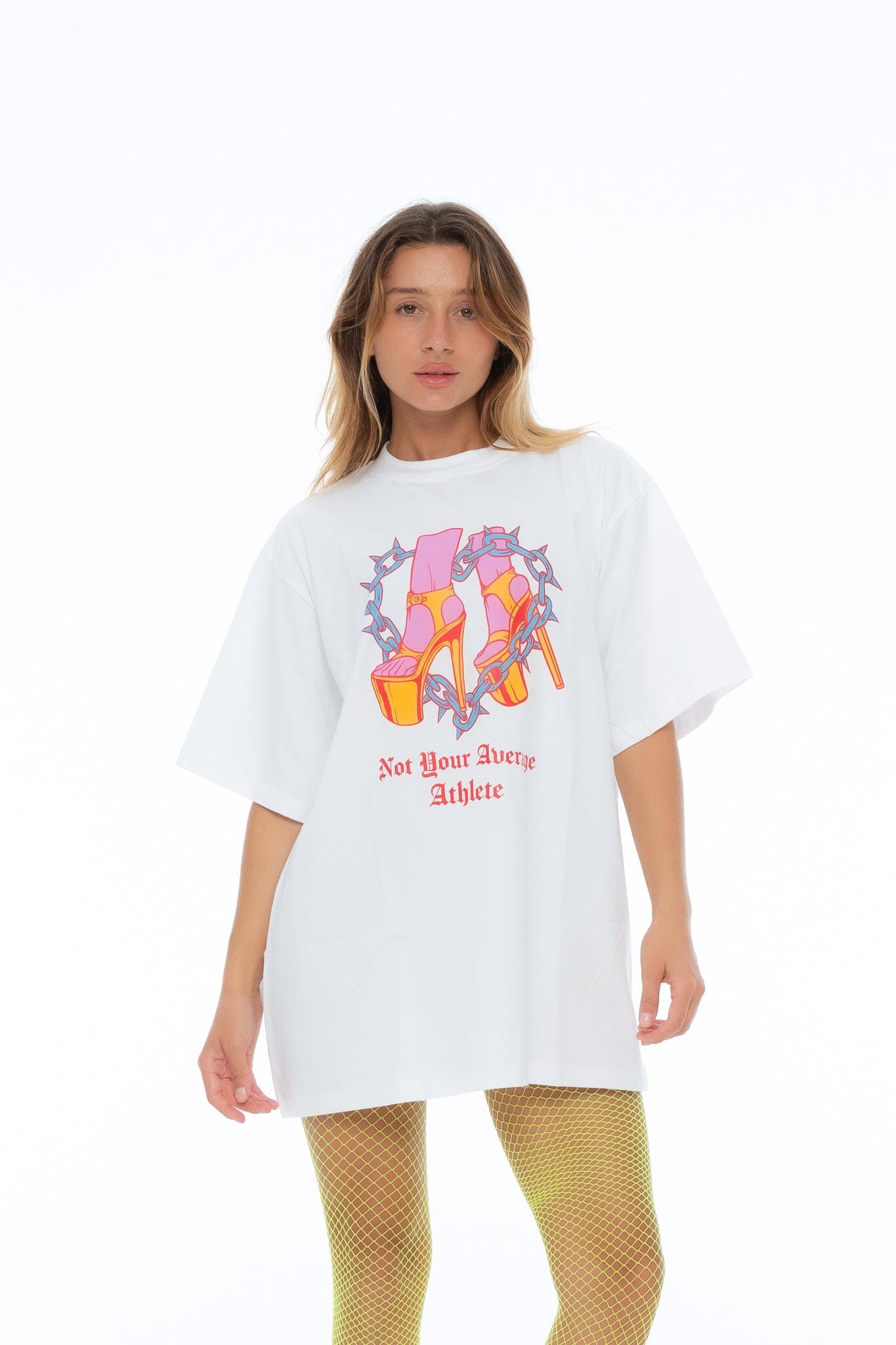 Not your average athlete T-shirt White merchandise Nona Perkasa 