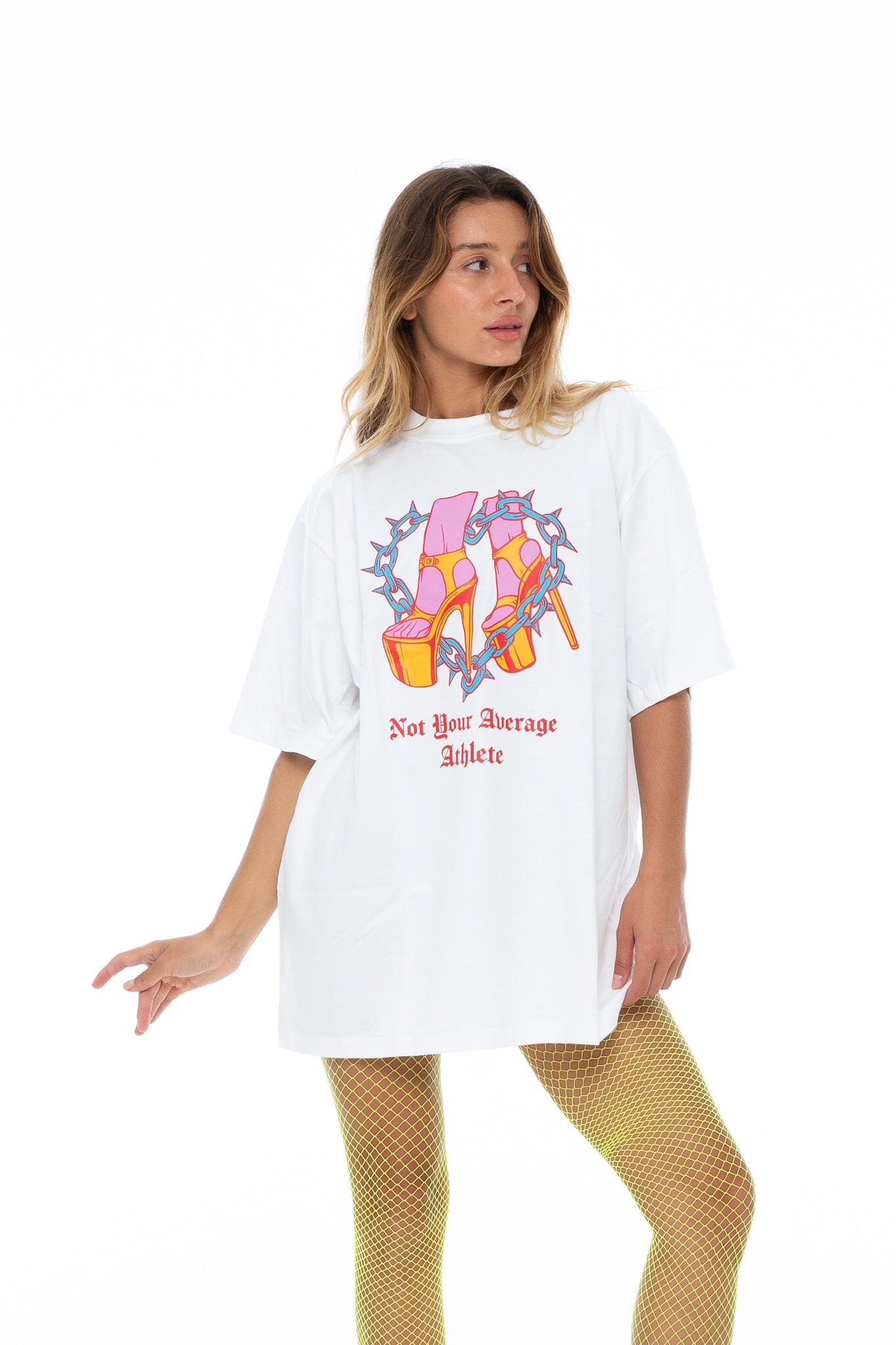 Not your average athlete T-shirt White merchandise Nona Perkasa 